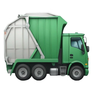 Garbage Truck with a smiling Facebook sticker