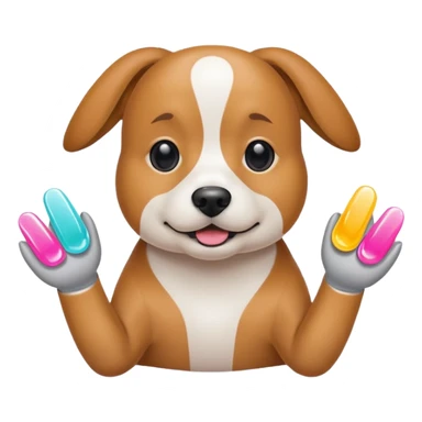 Cão com unhas de gel sticker