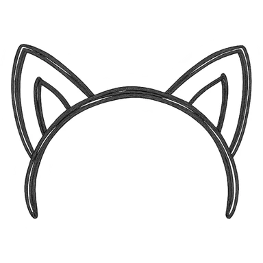 cat ears, hand-drawn outlined icon style, black lines, no fill, sketchy and whimsical sticker