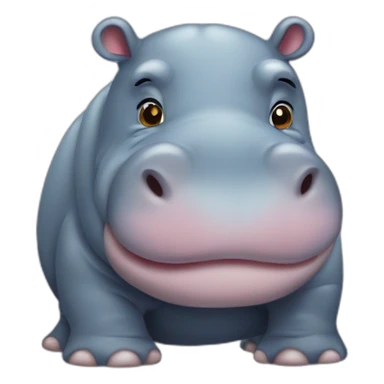 Cute little chubby Hippopotamus sticker