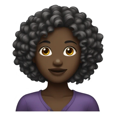 Dark skin girl with curly hair sticker