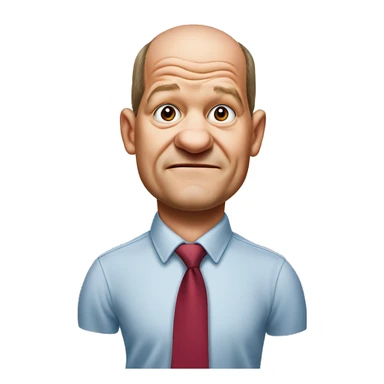 photorealistic Olaf Scholz embarrassed, guiltily shrugs sticker
