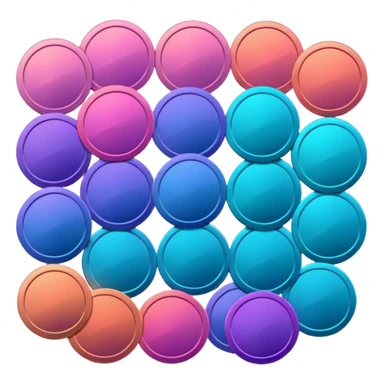 Many Coins pack
in gradient of turquoise, blue, pink, purple, and coral
 sticker