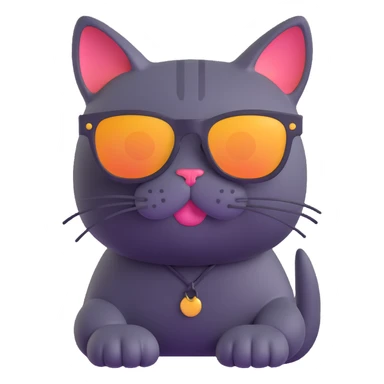 cat wearing sunglasses, playful expression sticker