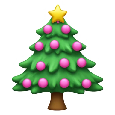 Pink Cutsey Christmas tree sticker