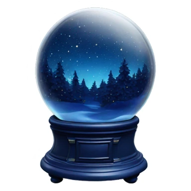 vintage dark blue rococo night sky snow globe sticker