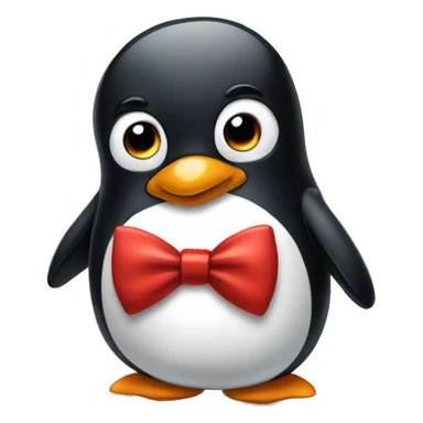 Sad penguin wearing red bow tie  sticker