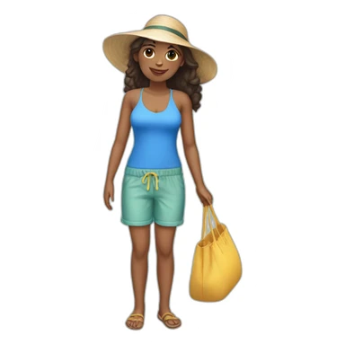 A young chubb beach clothes wearing woman sticker