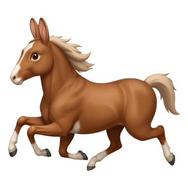 Exciting rabbit galloping horse sticker