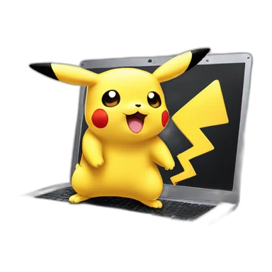 Laptop with pikachu wallpaper sticker