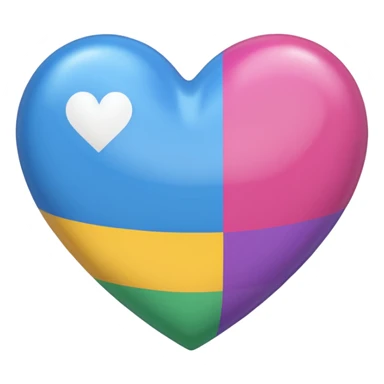 heart with omnisexual pride flag colors sticker