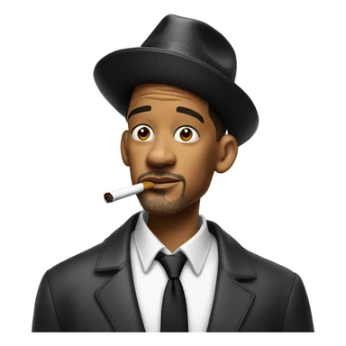 will smith with a hat smoking sticker