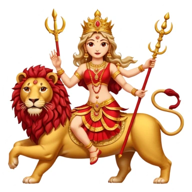 Divine Mother Durga & Lion. sticker