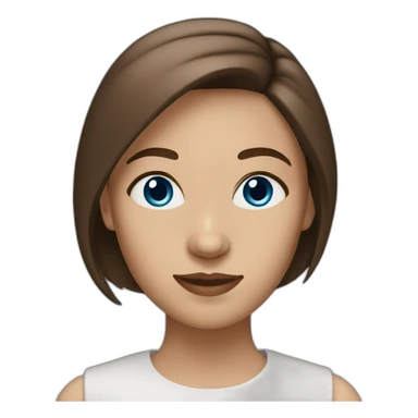 women with brown straight hair and blue eyes sticker