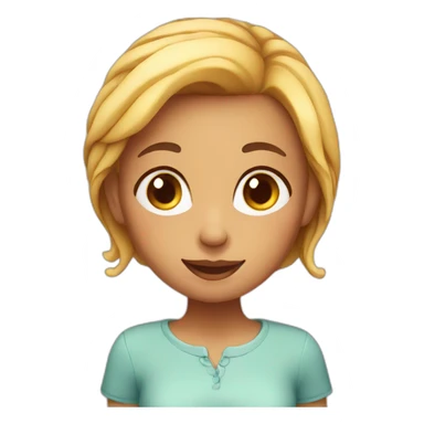 Girl with a cake sticker