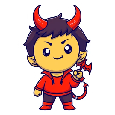 Mischievous anime devil boy sticker