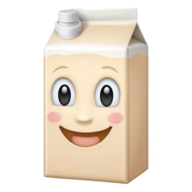 Milk carton with a face sticker