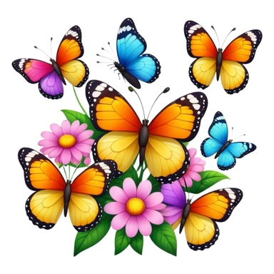 Butterflies flower  sticker