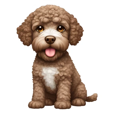 Brown Lagotto Romagnolo doing human things sticker