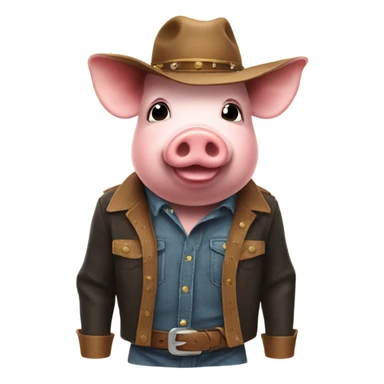 Pig wearing a cow boy hat  sticker
