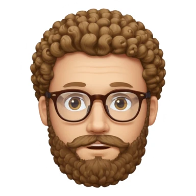 white man with glasses and curly beard sticker