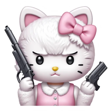 Hello kitty holding a gun to her head sticker