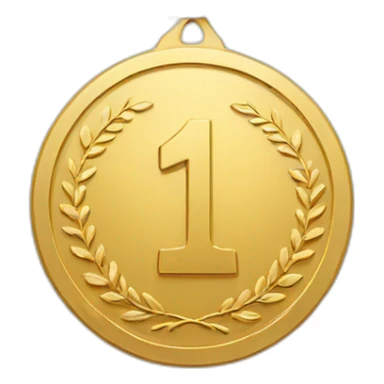 Gold medal with 1 number sticker