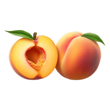 Peach sliced in half with 2 visible feet  sticker