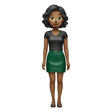 Dark Green leather mini skirt isolated sticker