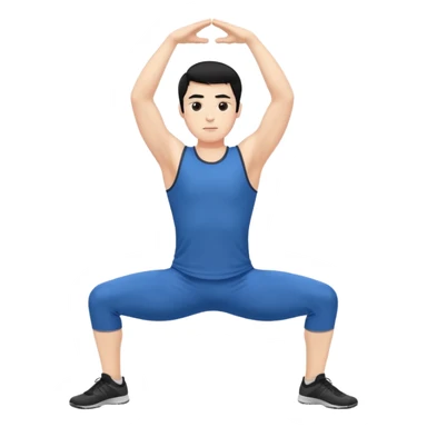 Hombre blanco pelinegro haciendo ejercicio de estiramiento, calentamiento sticker