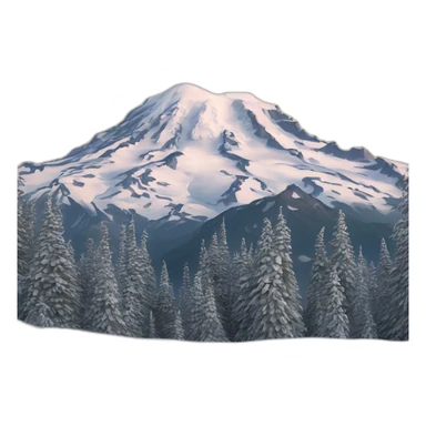 Snowy-mountain-mt-mount-rainier sticker