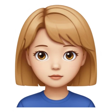Jeongyeon de TWICE portrait emoji, light brown short hair, big eyes sticker