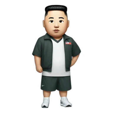 Kim jong UN dressEd in Nike sticker