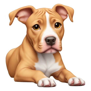 Peach-colored pit bull puppy 4 months old with tudded ears sticker