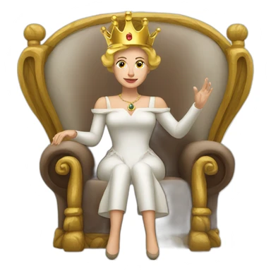 man whorshipping a queen on the throne sticker
