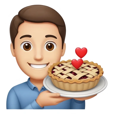 Men pie with love sticker