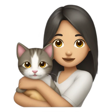 filipina girl with kitten sticker