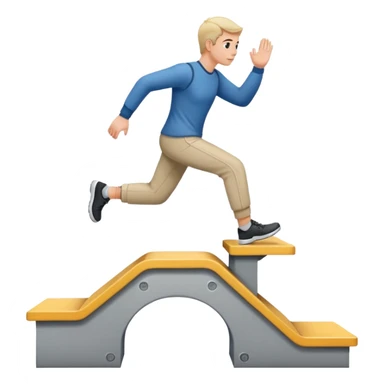 stepping up onto and down from a platform sticker