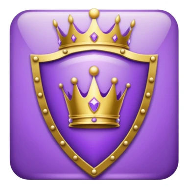 Purple shield with crown sticker