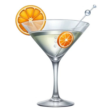Martini with orange slice sticker