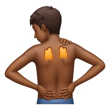 mao nas costas sentindo dor sticker