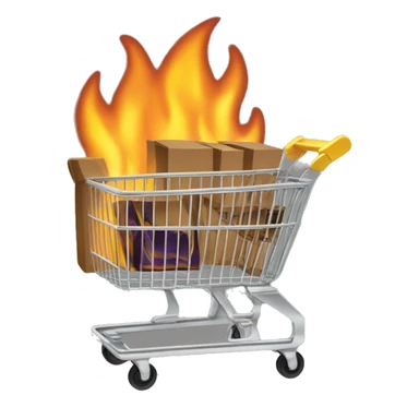 commerce cart and fire sticker