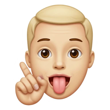 Face with tongue sticking out with hand on either side sticker