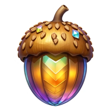 Crystallised acorn sticker