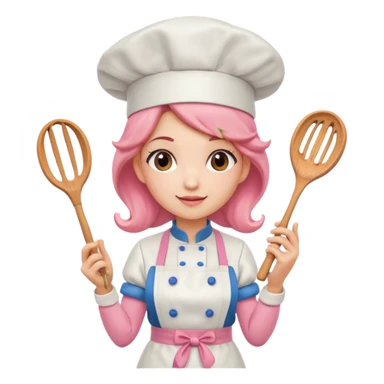 Pink chef princess peach sticker
