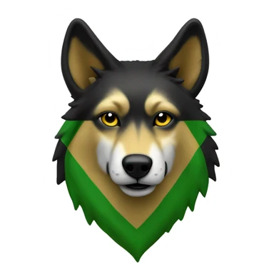Jamaican color wolf. Green, black and gold sticker