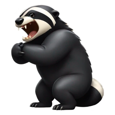 angry honey badger getting a hug sticker