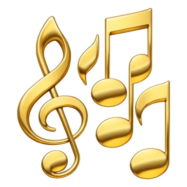 drei musiknoten in goldfarben sticker