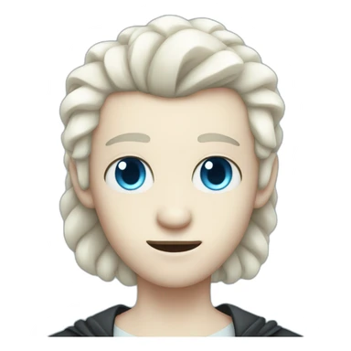 pale vampire with a white braid over his shoulder and light blue eyes sticker