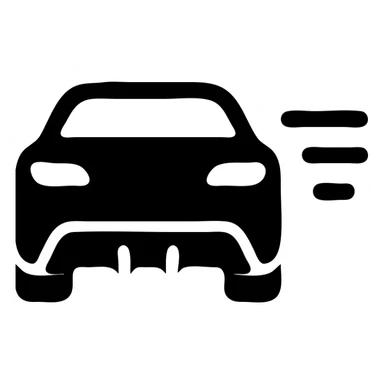 modern car diffuser in action with speed lines solid filled icon sticker